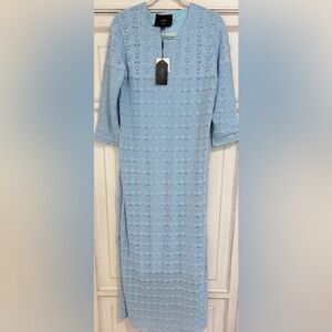 NWT SZ XL Aleeza Paris Baby Blue Lace Maxi Dress GORGEOUS